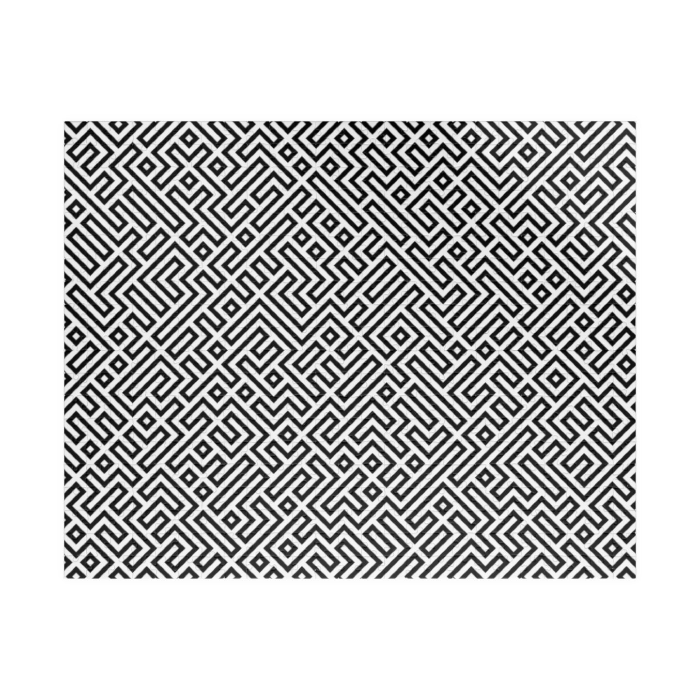 Geometric Maze Pattern Puzzle — Challenging Black & White Jigsaw (110–1014 pcs)