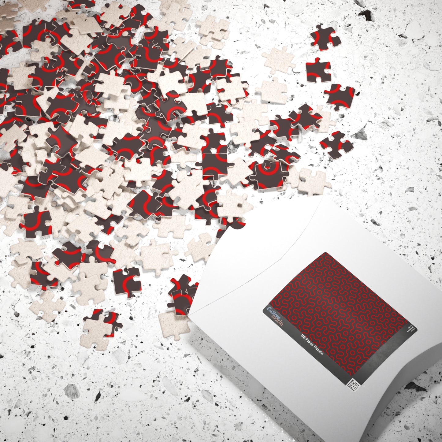 Abstract Red Maze Puzzle — Challenging 110–1,014 Piece Jigsaw