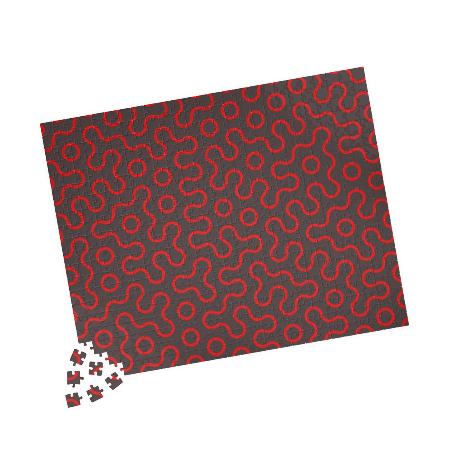 Abstract Red Maze Puzzle — Challenging 110–1,014 Piece Jigsaw