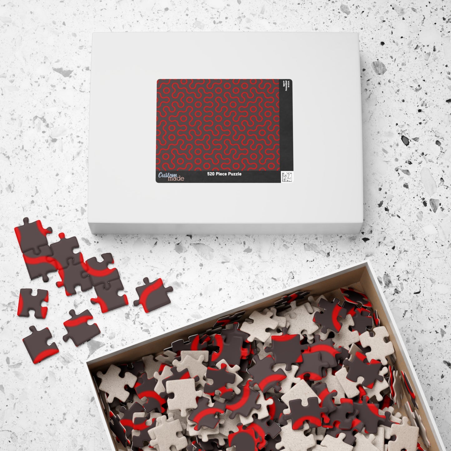 Abstract Red Maze Puzzle — Challenging 110–1,014 Piece Jigsaw