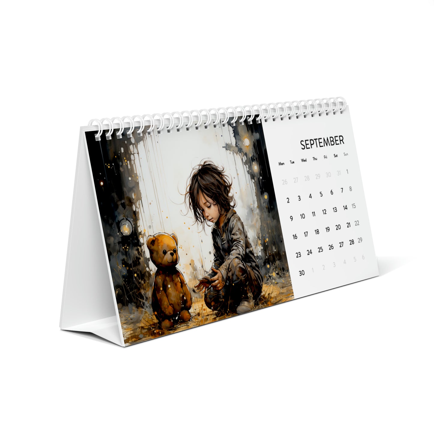 Soft Dreams Desk Calendar (2024 grid)