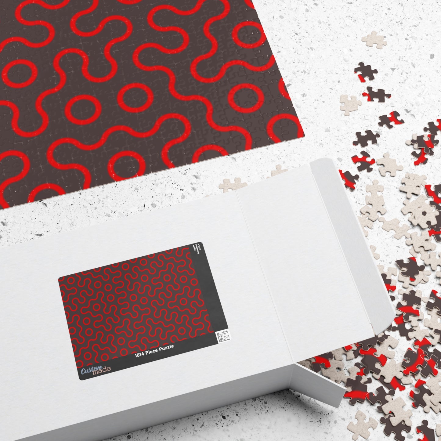 Abstract Red Maze Puzzle — Challenging 110–1,014 Piece Jigsaw